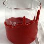 Makers Mark Bourbon Whisky Rocks Glase Etched Red Wax 8 oz Logo Covered