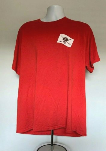 Captain Morgan White Rum T Shirt Mens XL Red Jolly Roger Logo Skull Sword