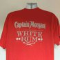 Captain Morgan White Rum T Shirt Mens XL Red Jolly Roger Logo Skull Sword