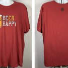 Life is Good Beer Happy Pint Glass Logo T shirt Mens XXL Maroon Cotton