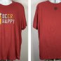 Life is Good Beer Happy Pint Glass Logo T shirt Mens XXL Maroon Cotton