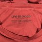 Life is Good Beer Happy Pint Glass Logo T shirt Mens XXL Maroon Cotton