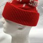 Supersweet Feeds Pom Pom Knit Hat Mens Womens Acrylic Farming Red White