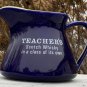 Teachers Scotch Whisky Class of it's Own Ceramic Pitcher Blue Gold Rim 28 oz