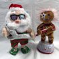 Gemmy Singing Dancing Santa Claus and Gingerbread Man Playing a Guitar
