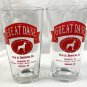 2 New Great Dane Pub & Brewing Co Beer Pint Glasses Wisconsin Beer