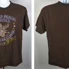 United Parcel Service UPS Distressed Eagle Logo T Shirt Mens Large Brown Cotton United Parcel Service UPS Distressed Eagle Logo T Shirt Mens Large Brown Cotton