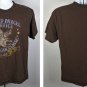 United Parcel Service UPS Distressed Eagle Logo T Shirt Mens Large Brown Cotton