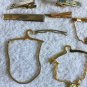 27 Tie Clips Clasps Bars Gold Tone Shovel Stones Plain Decorative Dove Scouts