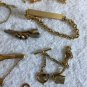 27 Tie Clips Clasps Bars Gold Tone Shovel Stones Plain Decorative Dove Scouts