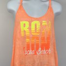 Ron Jon Surf Shop Cocoa Beach Tank Top shirt Womens Medium Orange Mesh back