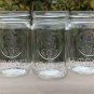 3 Slim Chickens Restaurant Mason Jar Cocktail Glasses 12 oz Embossed