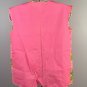 Kitchen Apron Art Smock Happy Frogs Gingham Pink Flowers Womens Medium Cotton