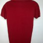 Bacardi Rum Bat Logo V Neck T Shirt Mens Large dark red 100% cotton