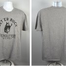 Pendleton Whisky Let'er Buck T Shirt Mens XL Gray Cotton Poly Blend Pendleton Whisky Let'er Buck T Shirt Mens XL Gray Cotton Poly Blend