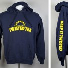 Twisted Tea Hard Iced Tea Keep it Twisted Pullover Hoodie Mens Small Blue 50/50