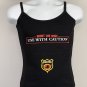 Schwartzhog Shoot the Hog Use with Caution Tank Top Shirt Womens Juniors Medium