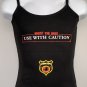 Schwartzhog Shoot the Hog Use with Caution Tank Top Shirt Womens Juniors Medium