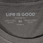 Life is Good Palm Trees Beach Ocean Sunset Crusher T Shirt Womens Medium Gray