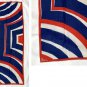 Vintage Vera Head Scarf Wrap Rectangular Red White Blue Design