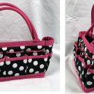 Von Maur Tool Bag for Women Polka Dots Pink Trim 10" Canvas Gardening Crafting Von Maur Tool Bag for Women Polka Dots Pink Trim 10" Canvas Gardening Crafting