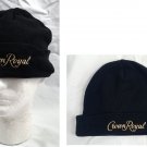 Crown Royal Canadian Whisky Beanie Hat Embroidered Black Cotton Polyester Blend