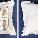 Embroidered Cat Themed Pillow 13" x 13" Cute Classy Clever Comical Cuddly Chic