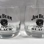 2 New Etched Jim Beam Black Bourbon Whiskey Glasses 8 oz + Wooden Tray