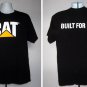CAT Caterpillar Inc Built For It T Shirt  Mens Large black 100% cotton logo