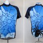 Nuckily Spider Web Bike Jersey Mens Large Full zip Nuk Blue