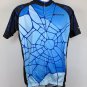 Nuckily Spider Web Bike Jersey Mens Large Full zip Nuk Blue