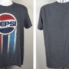 Pepsi Soda Pop Distressed Logo T Shirt Mens Large Gray Polyester Cotton Blend Pepsi Soda Pop Distressed Logo T Shirt Mens Large Gray Polyester Cotton Blend