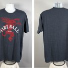 Fireball Whisky Red Devil Logo T Shirt Mens XLT 50/50 Blue Fireball Whisky Red Devil Logo T Shirt Mens XLT 50/50 Blue