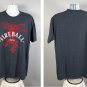 Fireball Whisky Red Devil Logo T Shirt Mens XLT 50/50 Blue