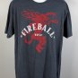 Fireball Whisky Red Devil Logo T Shirt Mens XLT 50/50 Blue