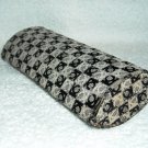 Liz Claiborne Hard Case Logo EyeGlass Case black & white felt lined