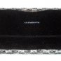 Liz Claiborne Hard Case Logo EyeGlass Case black & white felt lined