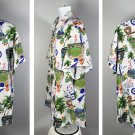 Los Angeles Baseball Button Front Shirt Mens 2XL Colorful Polyester Spandex Los Angeles Baseball Button Front Shirt Mens 2XL Colorful Polyester Spandex