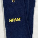 Spam Canned Meat Golf Bag Towel Embroidered Yellow Logo Cotton Poly Blend Blue Spam Canned Meat Golf Bag Towel Embroidered Yellow Logo Cotton Poly Blend Blue