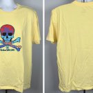 What the Fin Jolly Roger Skull Logo T Shirt Mens Large Beach Yellow What the Fin Jolly Roger Skull Logo T Shirt Mens Large Beach Yellow