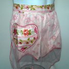New Womens Nylon & Cotton Red & Orange Roses Apron Half Waist inside pocket New Womens Nylon & Cotton Red & Orange Roses Apron Half Waist inside pocket