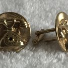 Rotary Telephone Phone Cufflinks Gold Tone Round