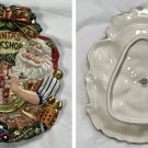 Fitz and Floyd Santa's Workshop Candy Dish Cookie Plate Appetizer Dish 10.5" x 9 Fitz and Floyd Santa's Workshop Candy Dish Cookie Plate Appetizer Dish 10.5" x 9
