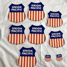 9 Union Pacific Railroad UPPR paper Logos 6.5" 5.5" & 2" Red White Blue Striped 9 Union Pacific Railroad UPPR paper Logos 6.5" 5.5" & 2" Red White Blue Striped