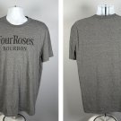 Four Roses Bourbon T Shirt Mens XL Cotton Poly Gray Four Roses Bourbon T Shirt Mens XL Cotton Poly Gray