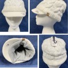 Adidas Crystal Brimmer Knit Hat Womens Acrylic White Fleece Lined
