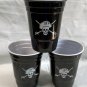 3 Captain Morgan Rum Plastic Glasses Basketball Pirate Skull Crossbones 14 oz