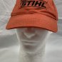 Team Stihl Baseball Hat Mens Black Embroidered Logo Orange