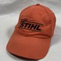 Team Stihl Baseball Hat Mens Black Embroidered Logo Orange