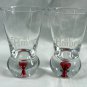 2 di Amore Amaretto Red Bubble Shot Glasses Etched 2 oz Rounded Base